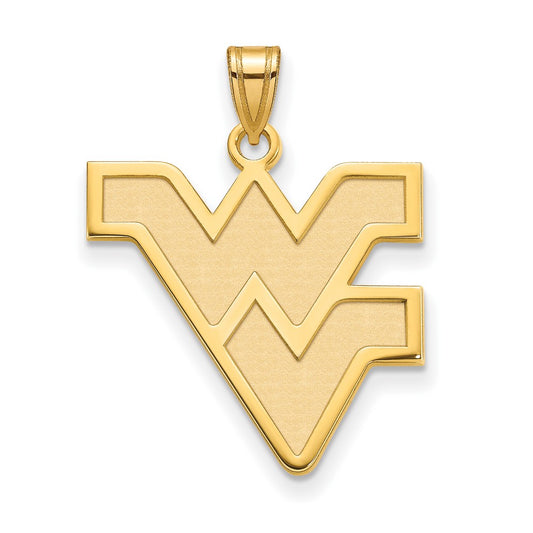 14K Yellow Gold Logoart West Virginia University W V Large Pendant
