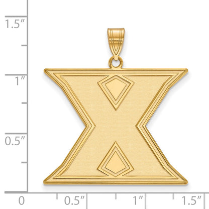 Gold Plated Sterling Silver Logoart Xavier University Letter X Extra Large Pendant