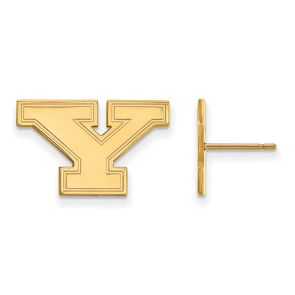 10K Yellow Gold Logoart Youngstown State University Letter Y Small Post Earrings