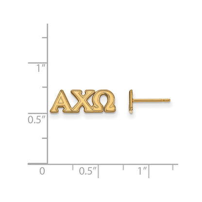 Gold Plated Sterling Silver Logoart Alpha Chi Omega Sorority Greek Letters Extra Small Post Earrings