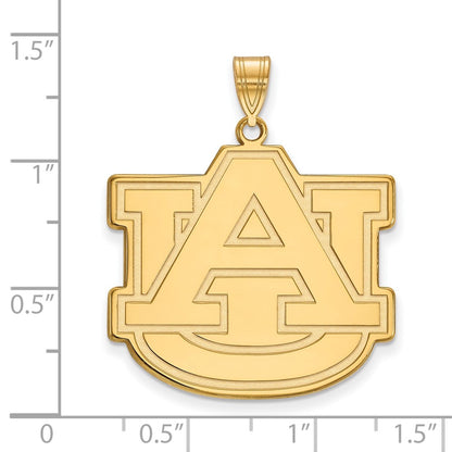 10K Yellow Gold Logoart Auburn University A U Extra Large Pendant