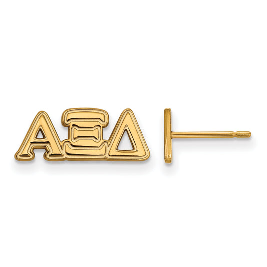 Gold Plated Sterling Silver Logoart Alpha Xi Delta Sorority Greek Letters Extra Small Post Earrings