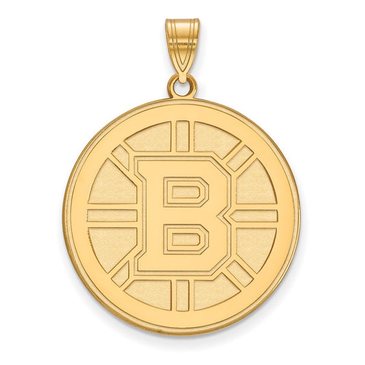 Gold Plated Sterling Silver Nhl Logoart Boston Bruins Extra Large Pendant