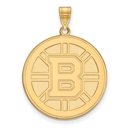10K Yellow Gold Nhl Logoart Boston Bruins Extra Large Pendant