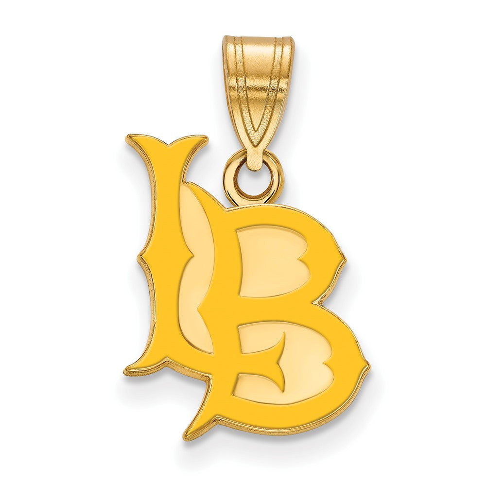 Gold Plated Sterling Silver Logoart California State University Long Beach L B Medium Enameled Pendant