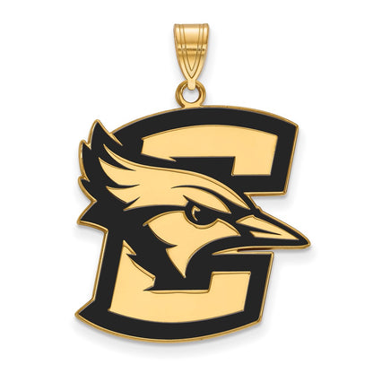 Gold Plated Sterling Silver Logoart Creighton University Bluejay Extra Large Enameled Pendant