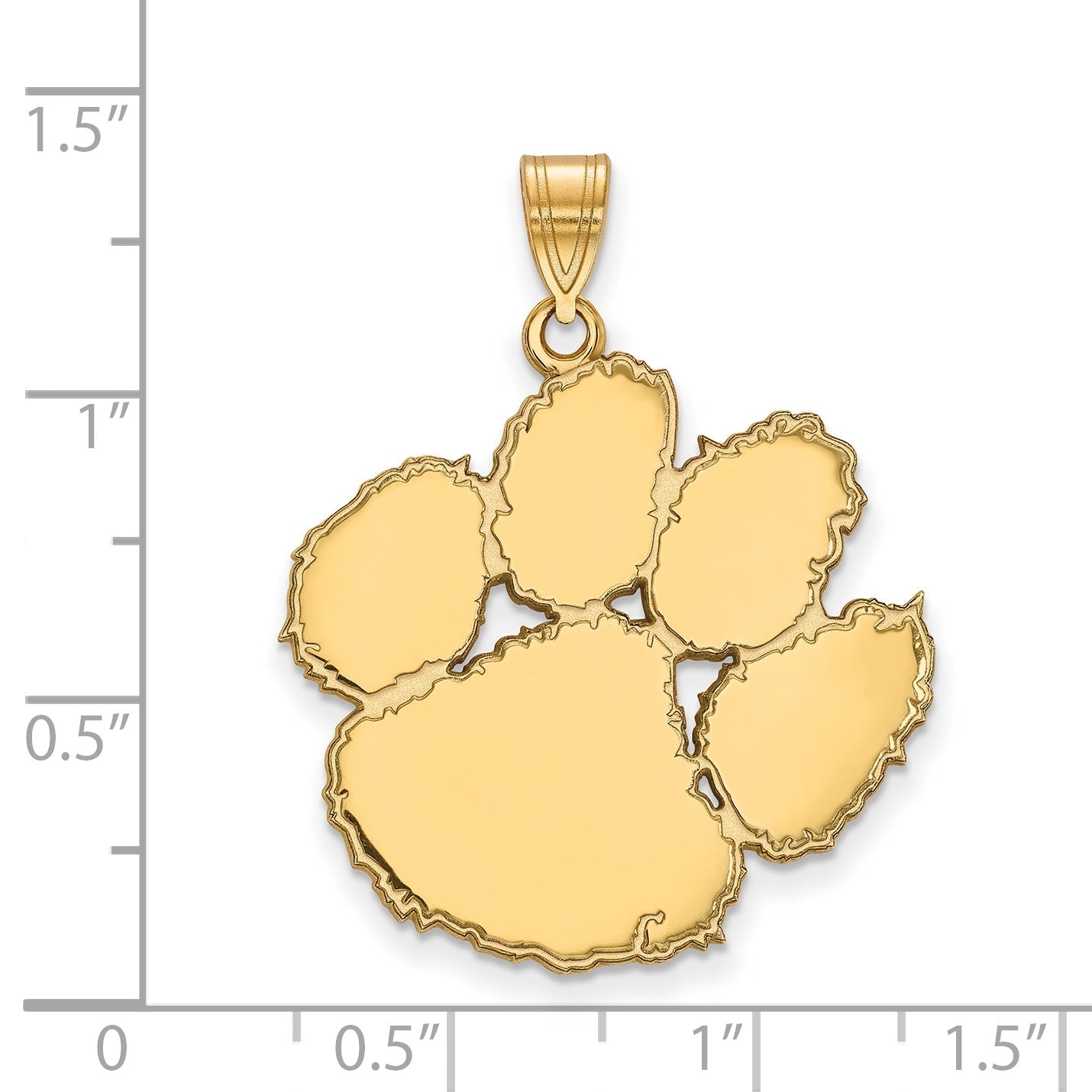 14K Yellow Gold Logoart Clemson University Tiger Paw Extra Large Pendant
