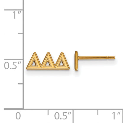 Gold Plated Sterling Silver Logoart Delta Sorority Greek Letters Extra Small Post Earrings