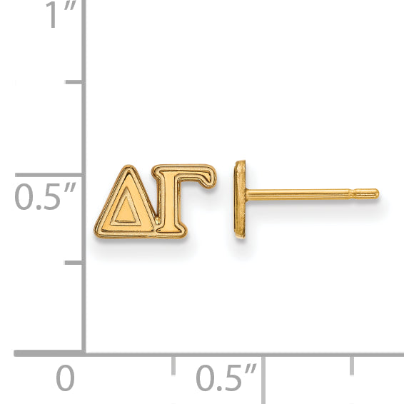Gold Plated Sterling Silver Logoart Delta Gamma Sorority Greek Letters Extra Small Post Earrings