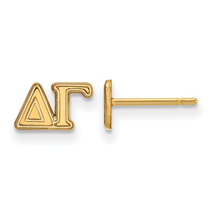 Gold Plated Sterling Silver Logoart Delta Gamma Sorority Greek Letters Extra Small Post Earrings