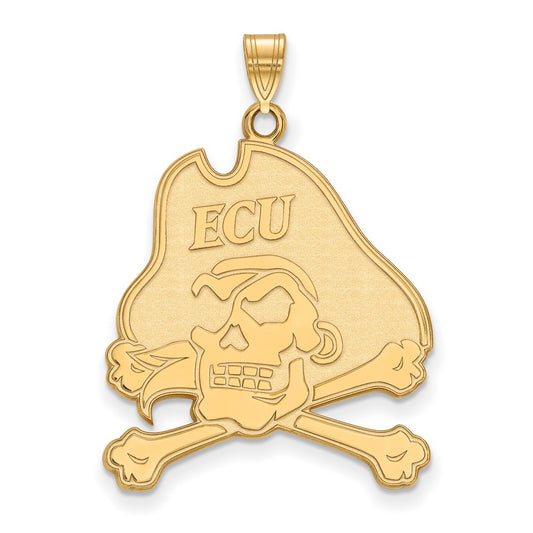 14K Yellow Gold Logoart East Carolina University Pirate Extra Large Pendant