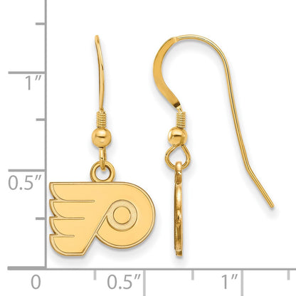 Gold Plated Sterling Silver Nhl Logoart Philadelphia Flyers Extra Small Dangle Earrings