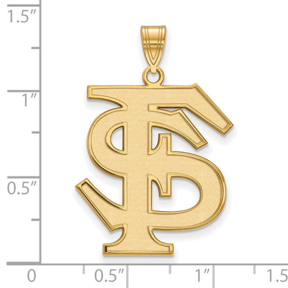 Gold Plated Sterling Silver Logoart Florida State University F S Extra Large Pendant