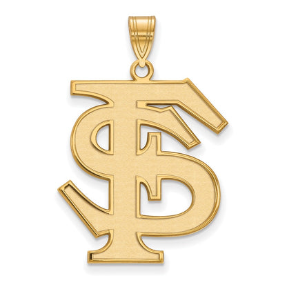 Gold Plated Sterling Silver Logoart Florida State University F S Extra Large Pendant