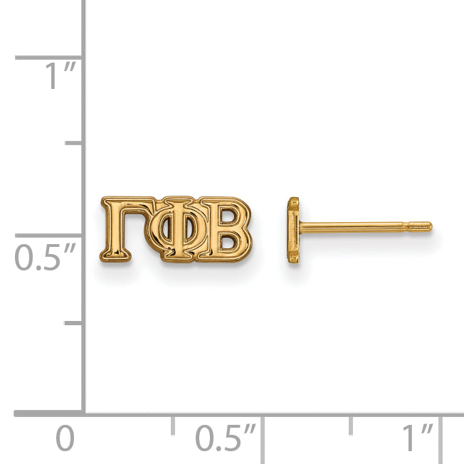 Gold Plated Sterling Silver Logoart Gamma Phi Beta Sorority Greek Letters Extra Small Post Earrings