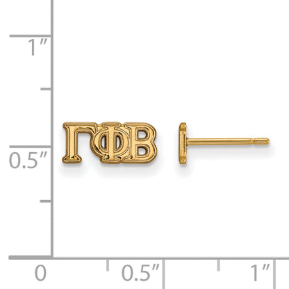 Gold Plated Sterling Silver Logoart Gamma Phi Beta Sorority Greek Letters Extra Small Post Earrings