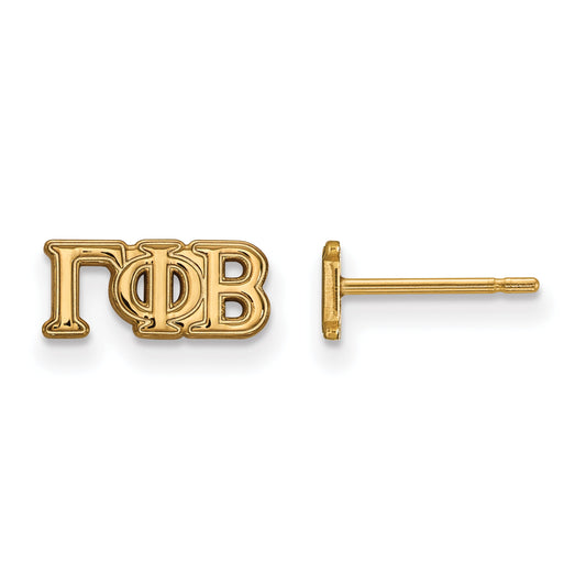 Gold Plated Sterling Silver Logoart Gamma Phi Beta Sorority Greek Letters Extra Small Post Earrings