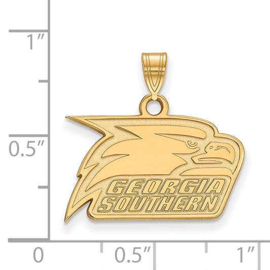 Gold Plated Sterling Silver Logoart Georgia Southern University Eagle Small Pendant