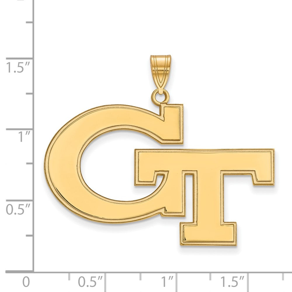 14K Yellow Gold Logoart Georgia Institute Of Technology G T Extra Large Pendant