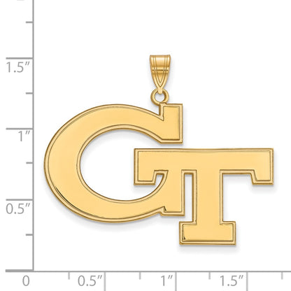10K Yellow Gold Logoart Georgia Institute Of Technology G T Extra Large Pendant
