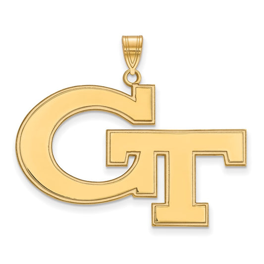 10K Yellow Gold Logoart Georgia Institute Of Technology G T Extra Large Pendant