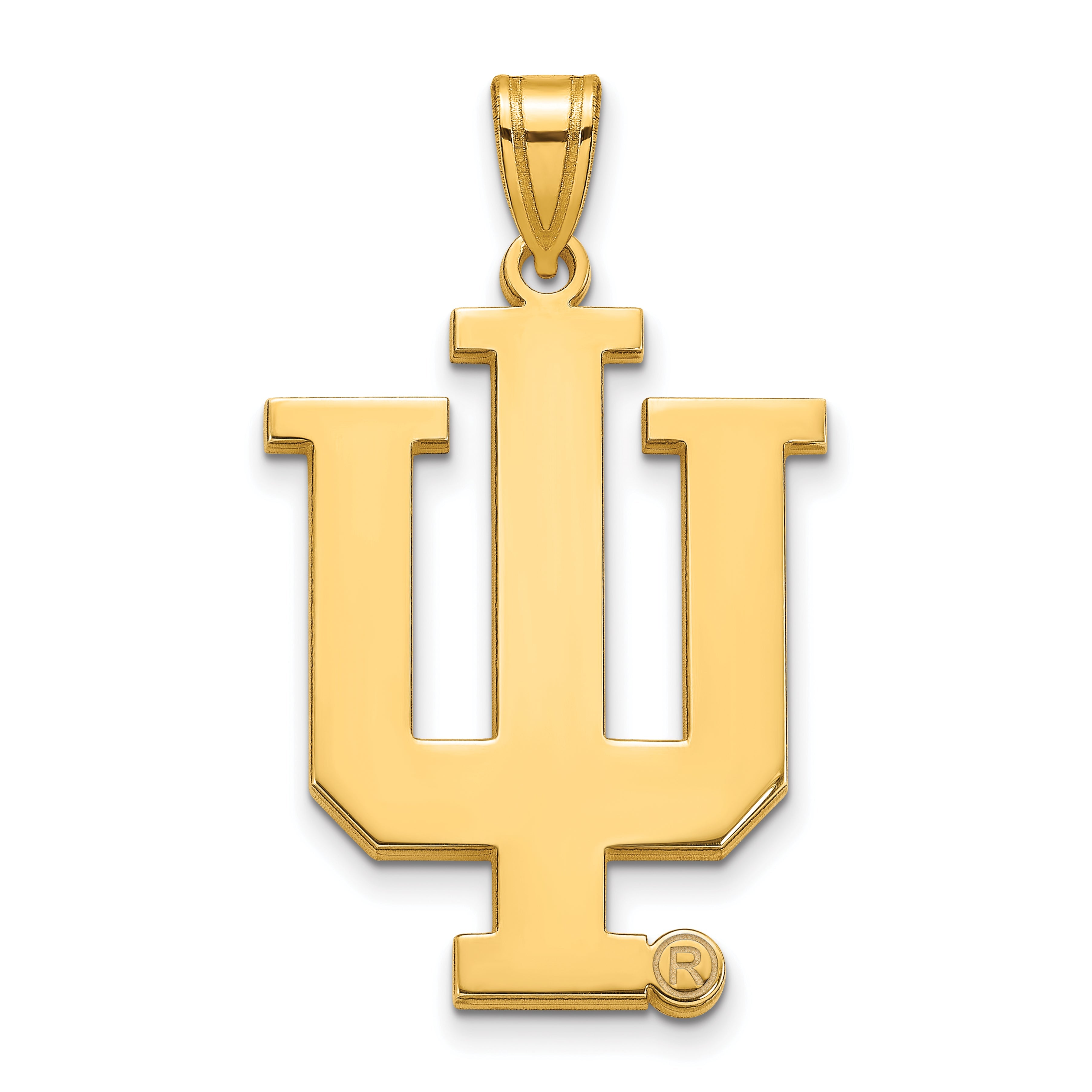 Gold Plated Sterling Silver Logoart Indiana University I U Extra Large Pendant