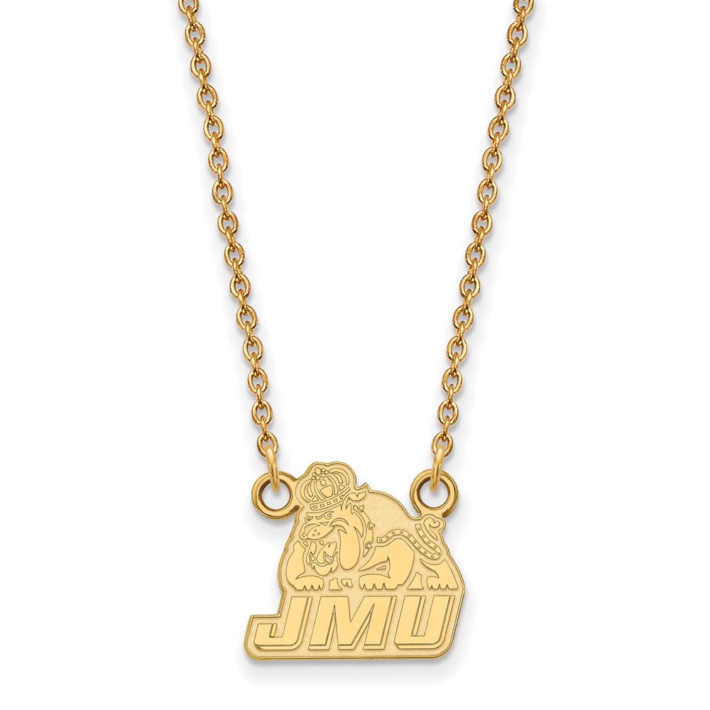 14K Yellow Gold Logoart James Madison University Small Pendant 18 Inch Necklace