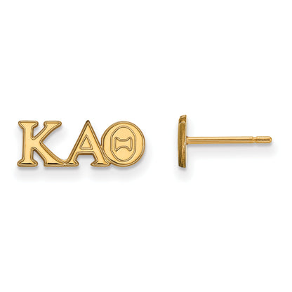 Gold Plated Sterling Silver Logoart Kappa Alpha Theta Sorority Greek Letters Extra Small Post Earrings