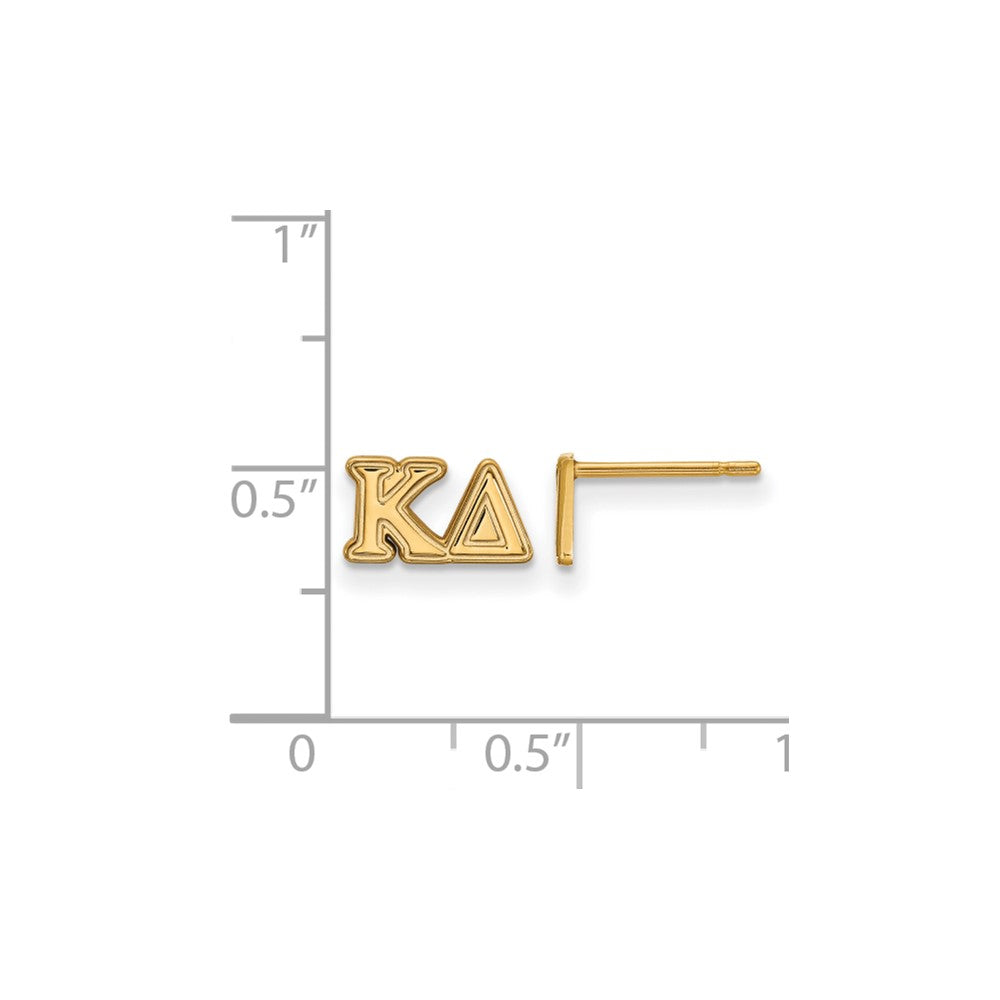 Gold Plated Sterling Silver Logoart Kappa Delta Sorority Greek Letters Extra Small Post Earrings