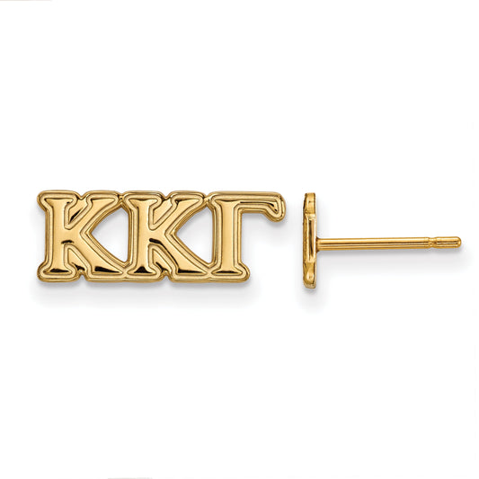 Gold Plated Sterling Silver Logoart Kappa Gamma Sorority Greek Letters Extra Small Post Earrings