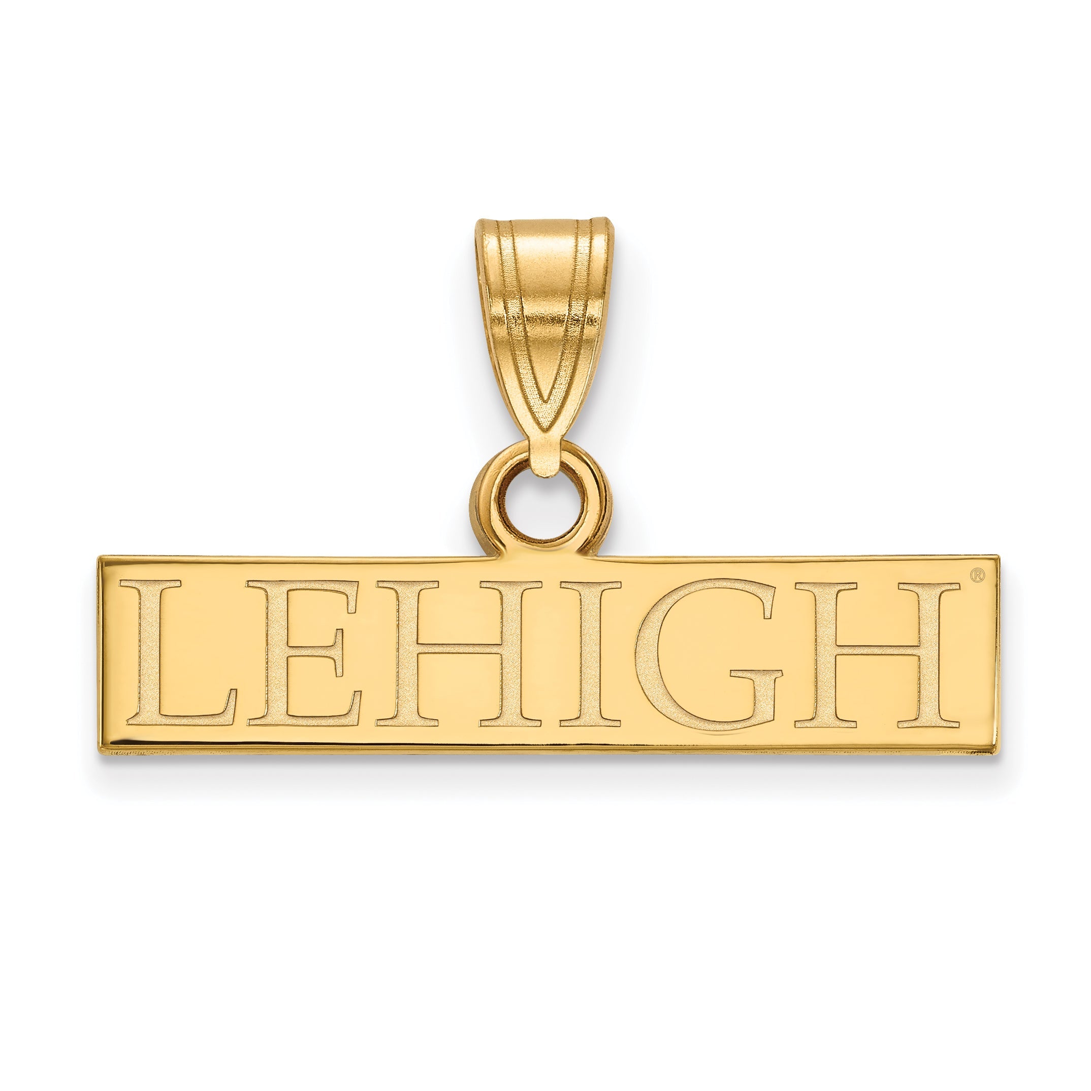 Gold Plated Sterling Silver Logoart Lehigh University Small Bar Pendant