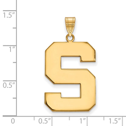 10K Yellow Gold Logoart Michigan State University Letter S Extra Large Pendant