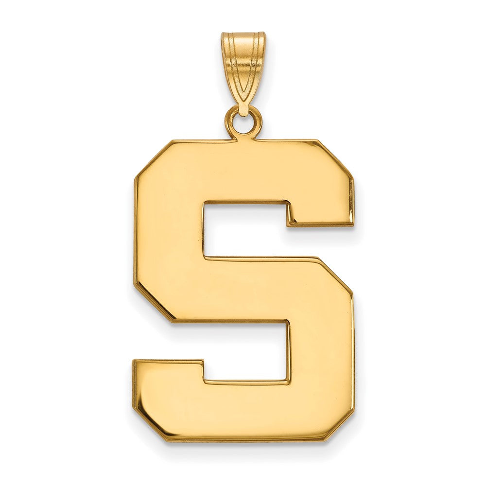 Gold Plated Sterling Silver Logoart Michigan State University Letter S Extra Large Pendant