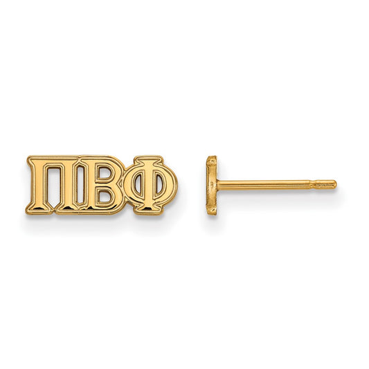 Gold Plated Sterling Silver Logoart Pi Beta Phi Sorority Greek Letters Extra Small Post Earrings