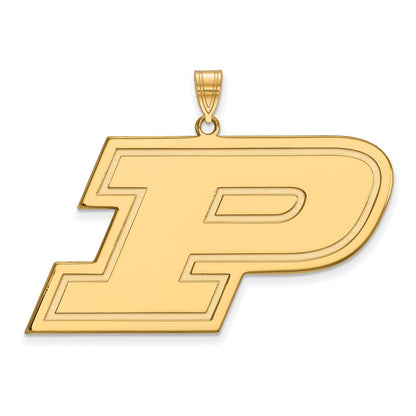 Gold Plated Sterling Silver Logoart Purdue University Letter P Extra Large Pendant
