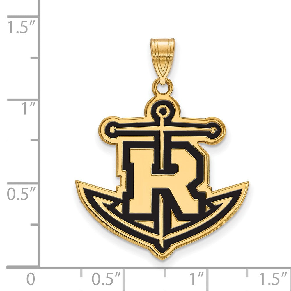 Gold Plated Sterling Silver Logoart Rollins College Anchor Extra Large Enameled Pendant