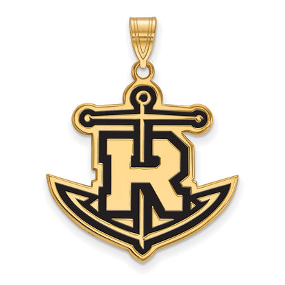 Gold Plated Sterling Silver Logoart Rollins College Anchor Extra Large Enameled Pendant