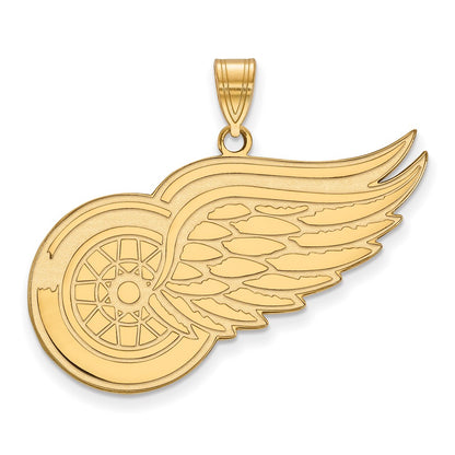 14K Yellow Gold Nhl Logoart Detroit Red Wings Extra Large Pendant