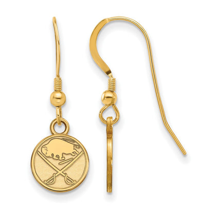 Gold Plated Sterling Silver Nhl Logoart Buffalo Sabres Extra Small Dangle Earrings