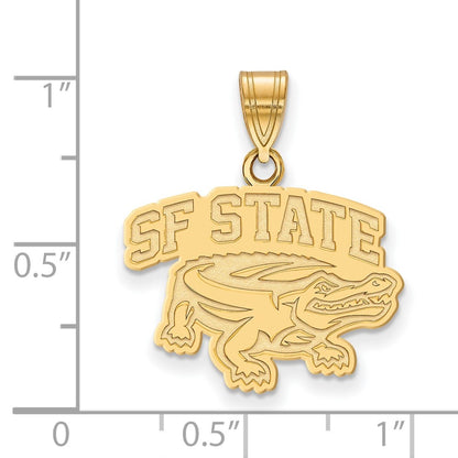 Gold Plated Sterling Silver Logoart San Francisco State University Medium Pendant
