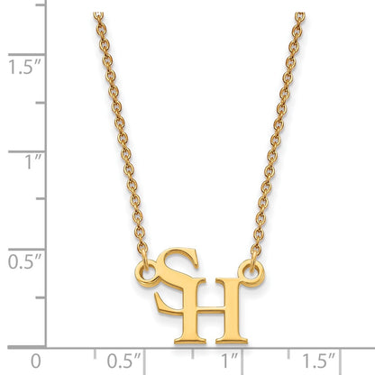Gold Plated Sterling Silver Logoart Sam Houston State University Small Pendant 18 Inch Necklace