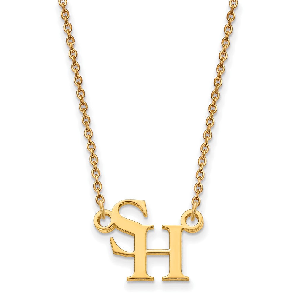 14K Yellow Gold Logoart Sam Houston State University Small Pendant 18 Inch Necklace