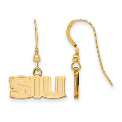 Gold Plated Sterling Silver Logoart Southern Illinois University S I U Extra Small Dangle Wire Earrings