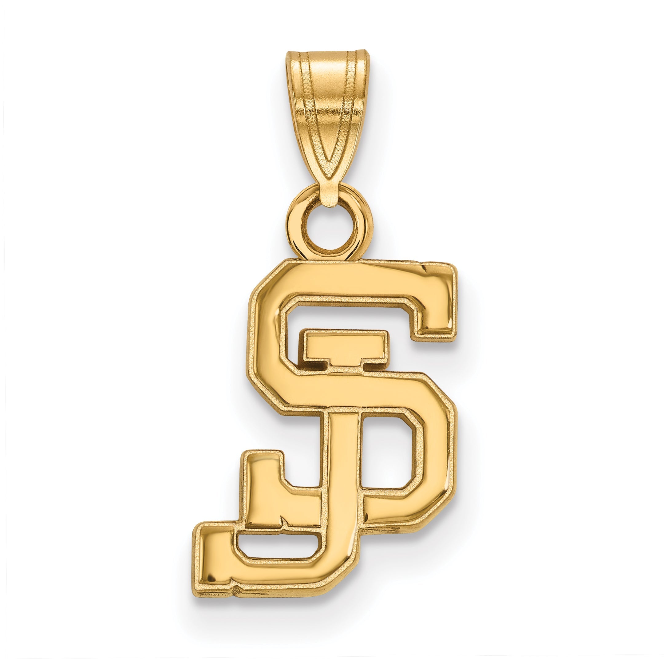 Gold Plated Sterling Silver Logoart San Jose State University S J Small Pendant