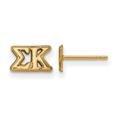 Gold Plated Sterling Silver Logoart Sigma Kappa Sorority Greek Letters Extra Small Post Earrings