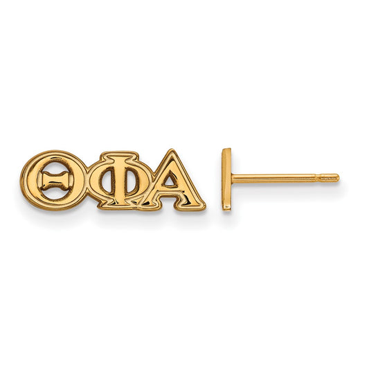 Gold Plated Sterling Silver Logoart Theta Phi Alpha Sorority Greek Letters Extra Small Post Earrings
