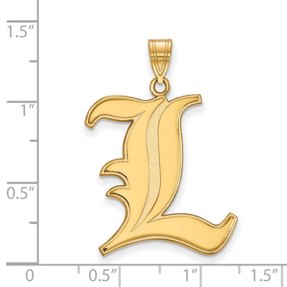 14K Yellow Gold Logoart University Of Louisville Letter L Extra Large Pendant