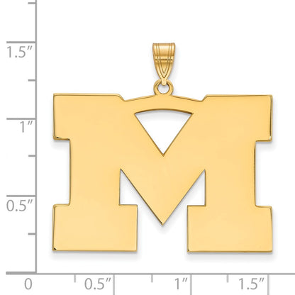 10K Yellow Gold Logoart University Of Michigan Letter M Extra Large Pendant