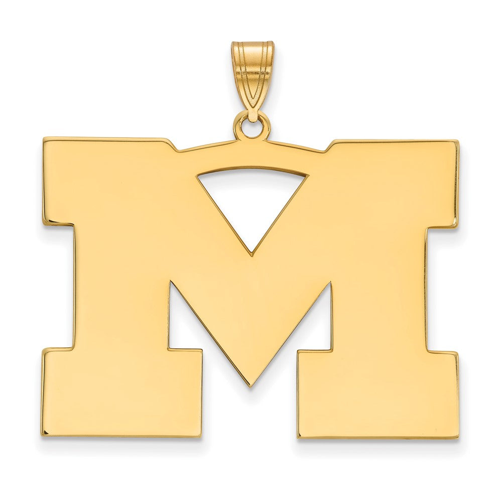 10K Yellow Gold Logoart University Of Michigan Letter M Extra Large Pendant