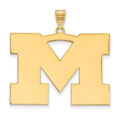 10K Yellow Gold Logoart University Of Michigan Letter M Extra Large Pendant